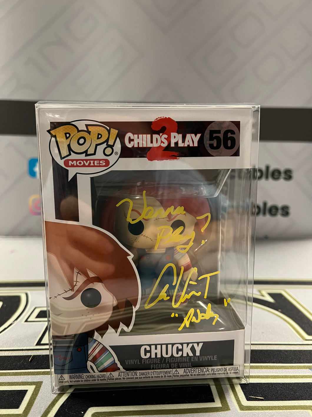 Autographed Funko POP! Alex Vincent Wanna Play? Yellow Ink