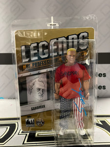 Autographed Figures Toy Company Legends of Wrestling Sandman- Blue Ink